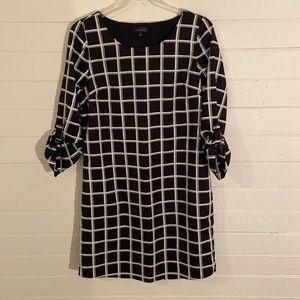 The Limited SMALL black & white grid print dress